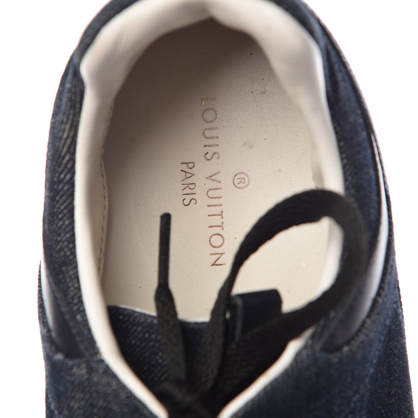 Monogram Denim Run Away Sneakers 39 Blue