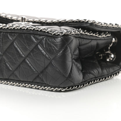 Chanel Crumpled Calfskin Medium Chain All Over Flap Black 10 of 12