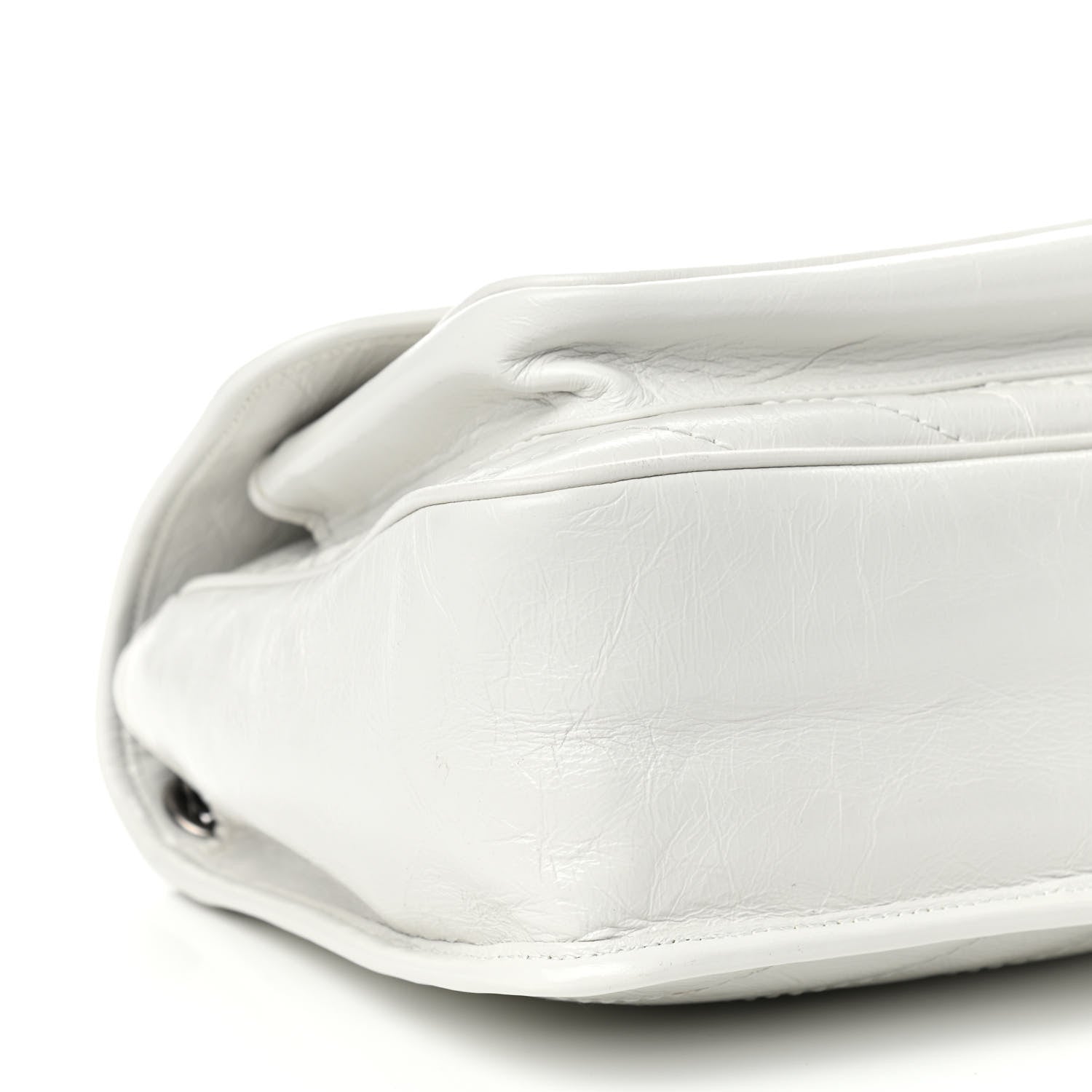 Saint Laurent Crinkled Calfskin Matelasse Monogram Medium Niki Chain Satchel Pearl White 8 of 10