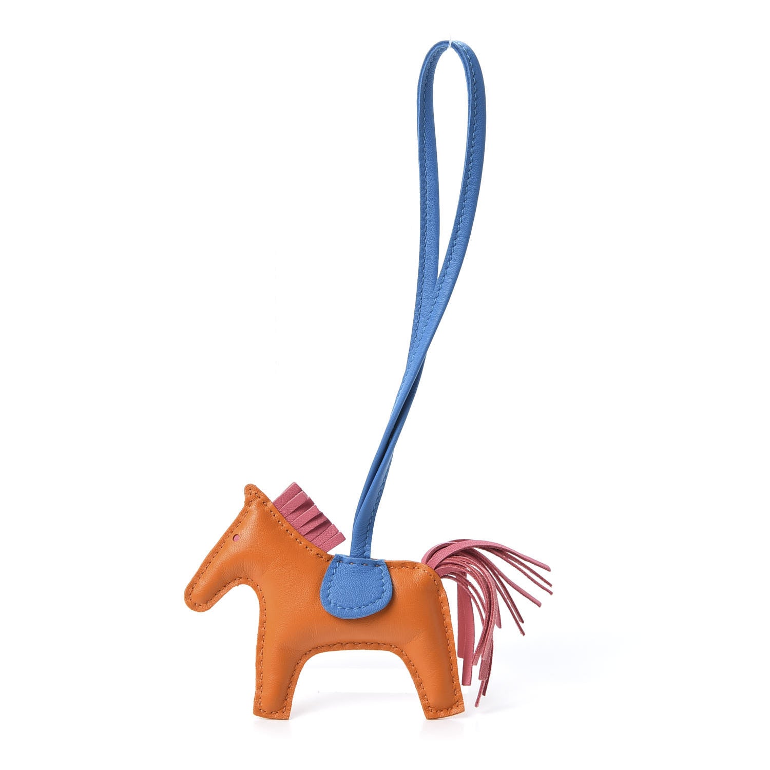 Hermes Milo Lambskin Grigri Rodeo Horse Bag Charm PM Orange Bleu Zanzibar Rose Azalee 1 of 5