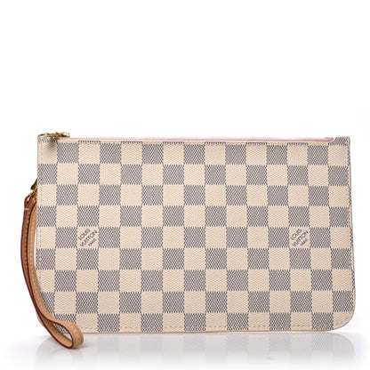 Louis Vuitton Damier Azur Neverfull MM GM Pochette Rose Ballerine 1 of 7
