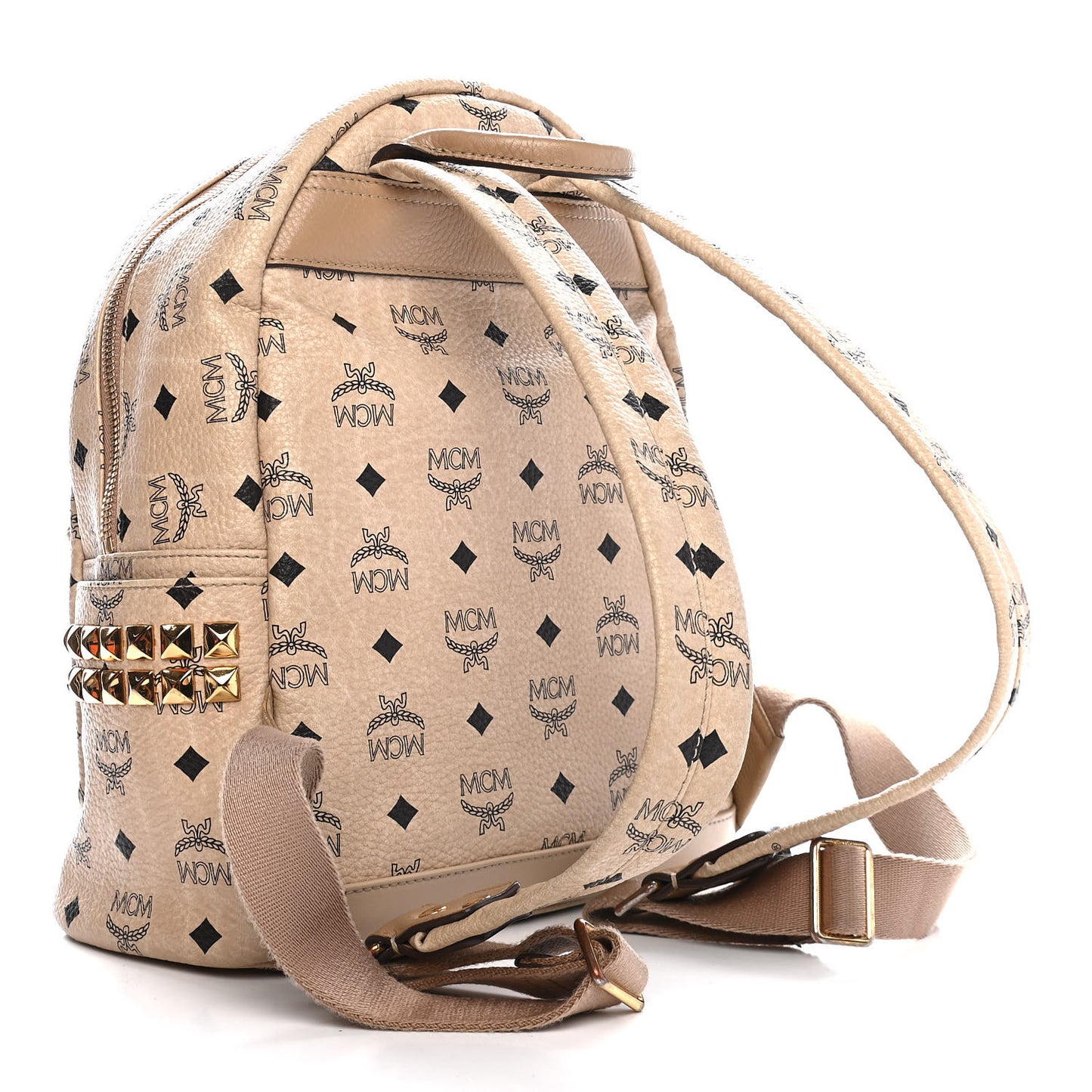 Visetos Small Side Stud Stark Backpack Beige