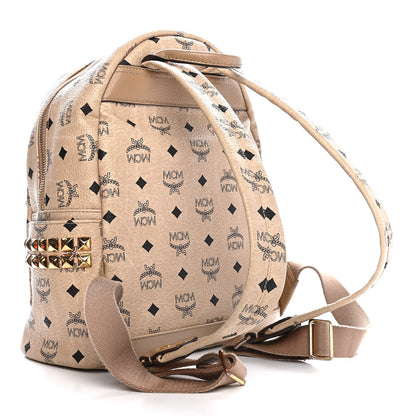 MCM Visetos Small Side Stud Stark Backpack Beige 3 of 10