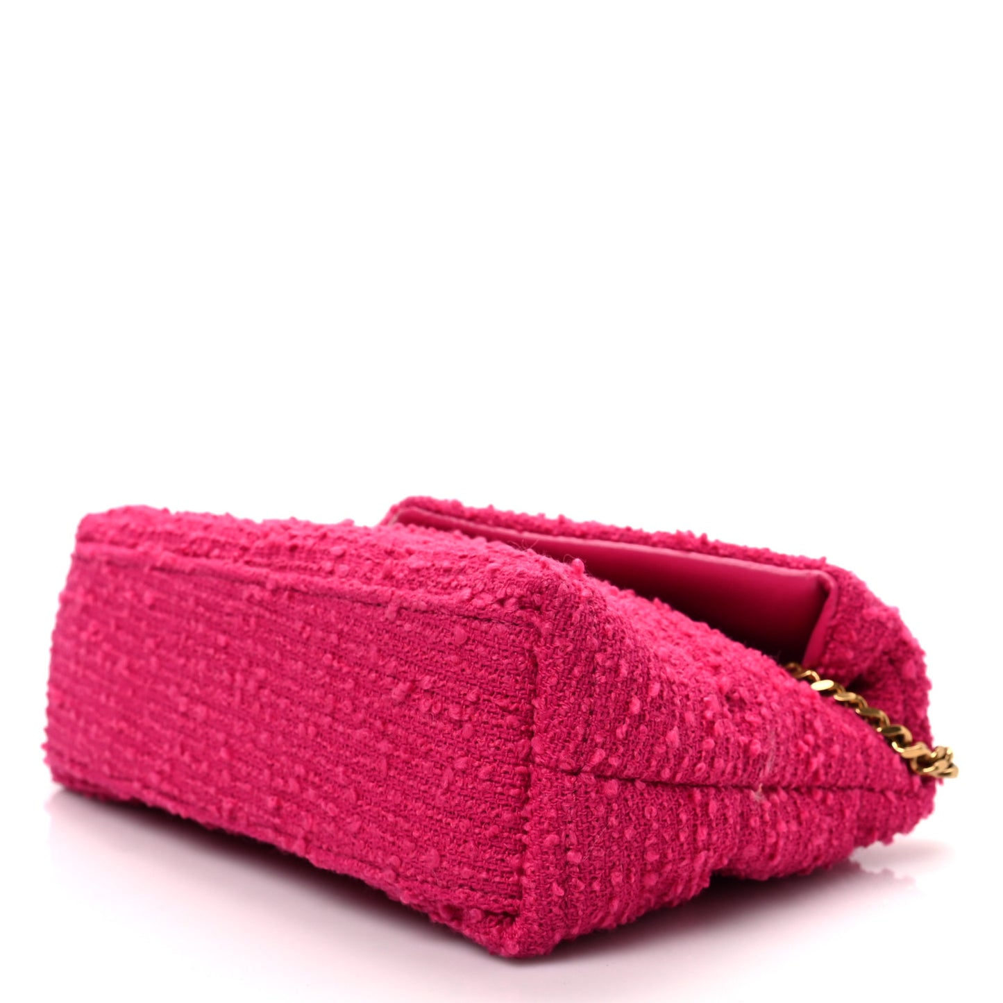 Boucle Tweed Quilted Toy Loulou Puffer Monogram Chain Satchel Magenta