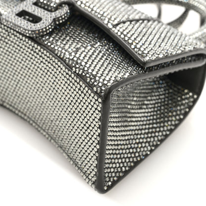 Balenciaga Strass Suede Hourglass Top Handle Bag XS Smoke Grey Crystal 9 of 9