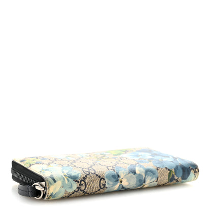Gucci GG Supreme Monogram Blooms Zip Around Wallet Blue 4 of 11