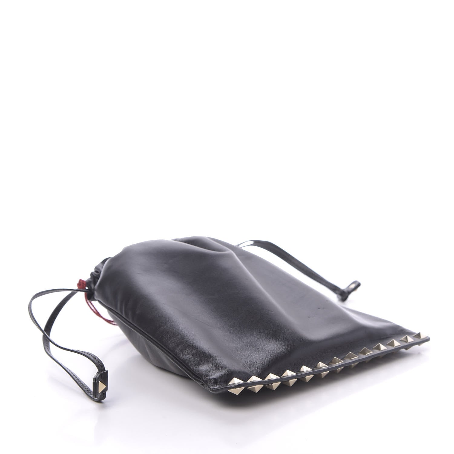 Valentino Garavani Calfskin Rockstud Drawstring Pouch Black 4 of 8