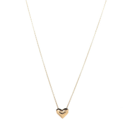 Tiffany 18K Yellow Gold Small Puff Heart Pendant Necklace 1 of 7