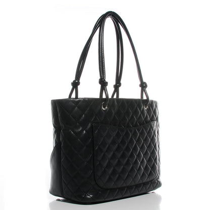 Chanel Calfskin Quilted Cambon Large Tote Black 3 of 7
