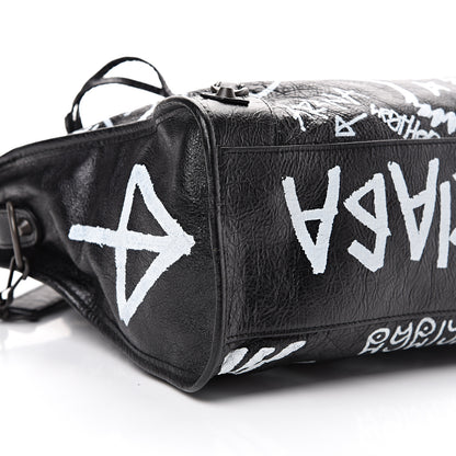 Balenciaga Agneau Arena Graffiti All Over Classic Hardware City Black White 8 of 9