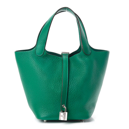 Hermes Taurillon Clemence Picotin Lock 18 PM Vert Vertigo 1 of 11