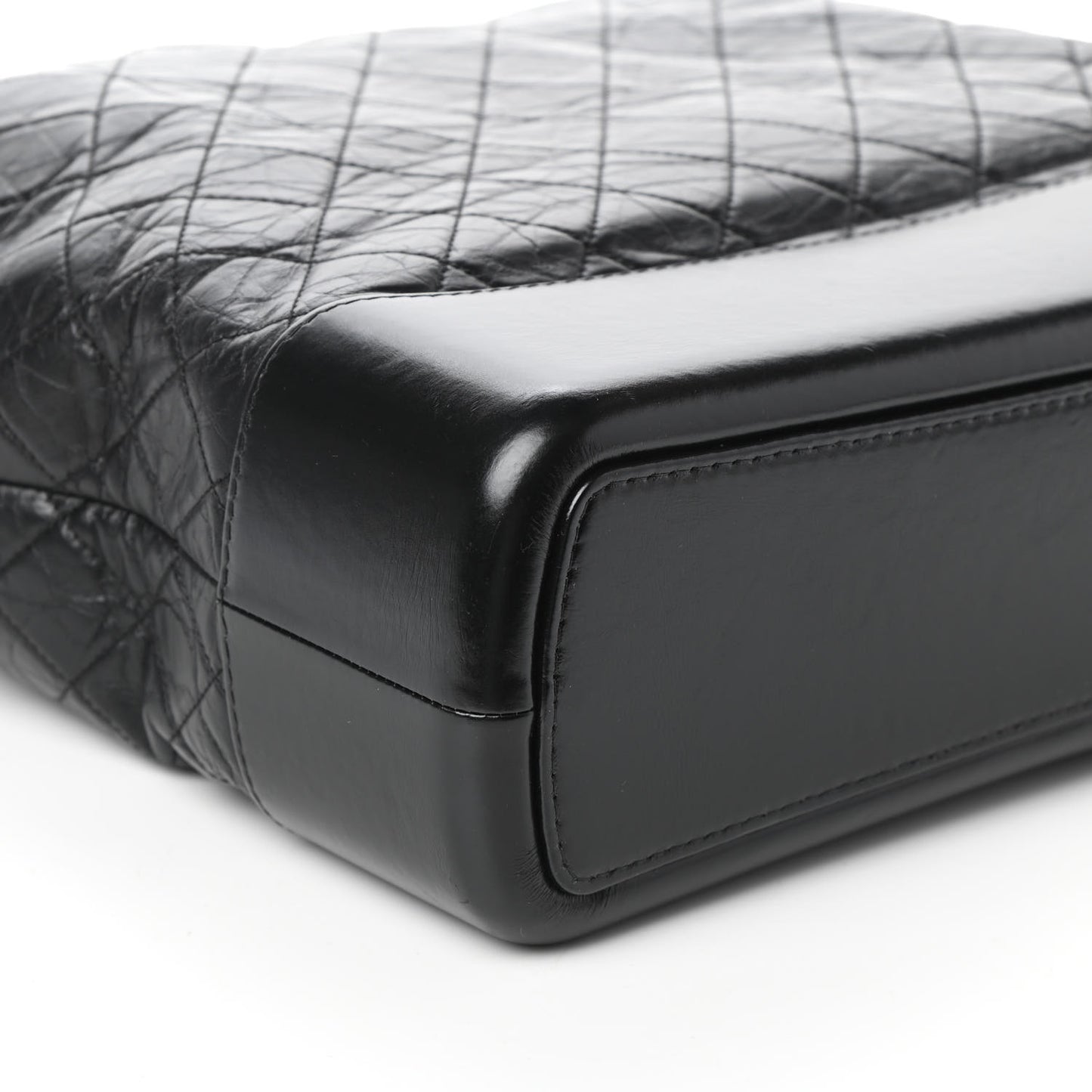 Aged Calfskin Quilted Maxi Gabrielle Hobo Black