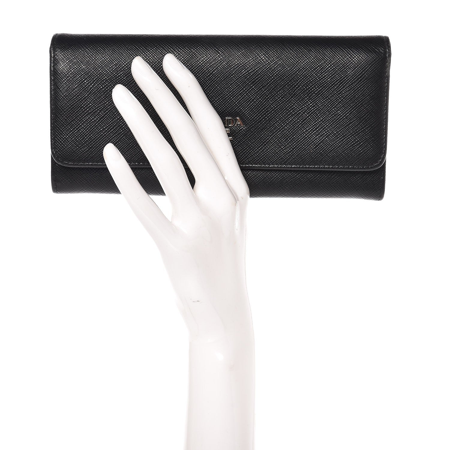 Prada Saffiano Multicolor Continental Flap Wallet Nero Black Soleil 2 of 11