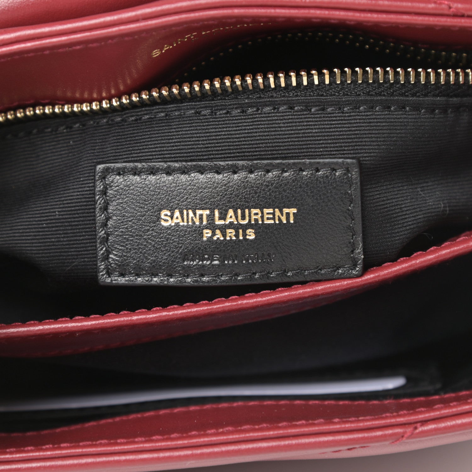 Saint Laurent Calfskin Y Quilted Monogram Toy Loulou Crossbody Bag Opyum Red 6 of 10