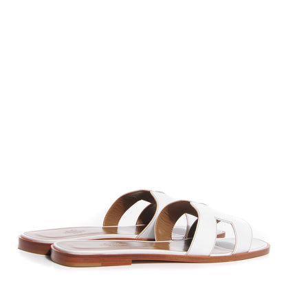 Hermes Box Calfskin Oran Sandals 40 White 4 of 6