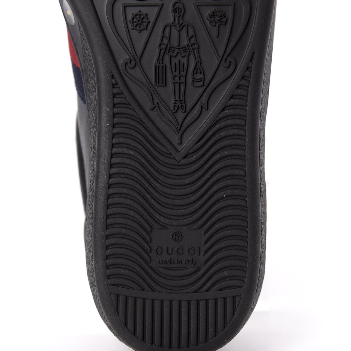 Calfskin Web Bee Embroidered Mens Ace Sneakers 8 Black