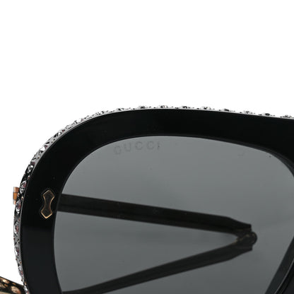 Gucci Acetate Crystal Foldable Aviator Sunglasses GG0307S Black 5 of 9