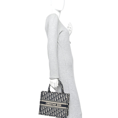 Christian Dior Oblique Small Book Tote Blue Multicolor 2 of 12