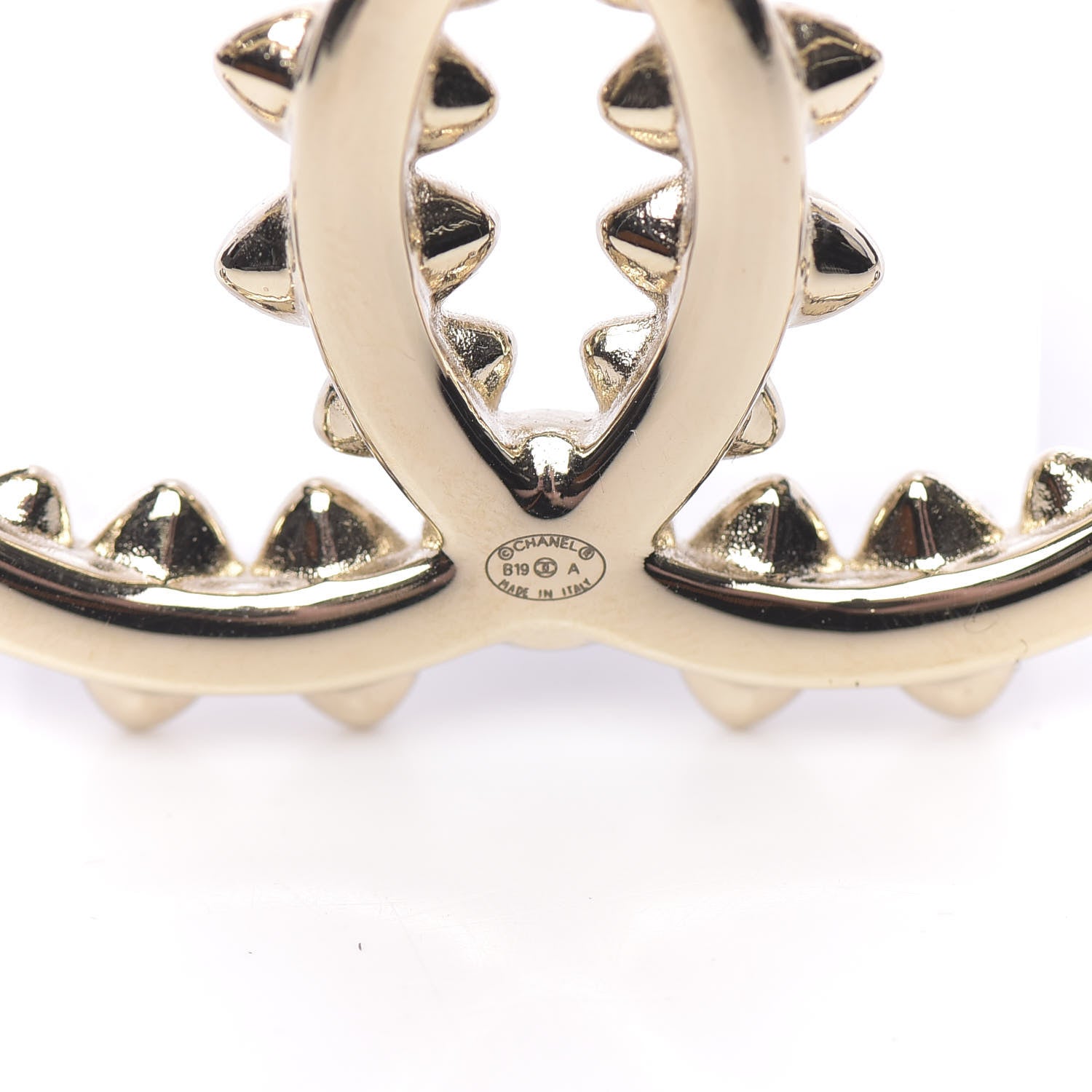 Chanel Strass Crystal CC Brooch Gold Blue 4 of 5