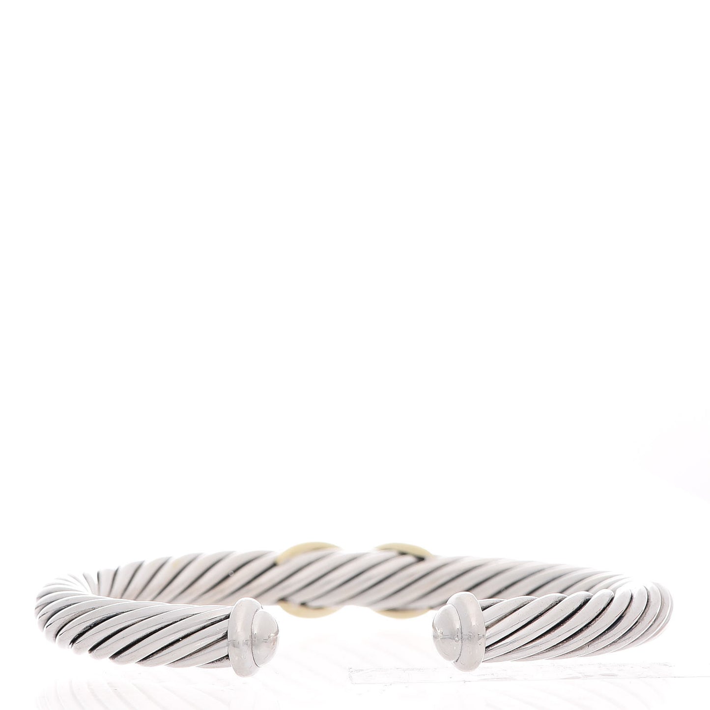 Sterling Silver 14K Yellow Gold 7mm X Station Cable Bracelet