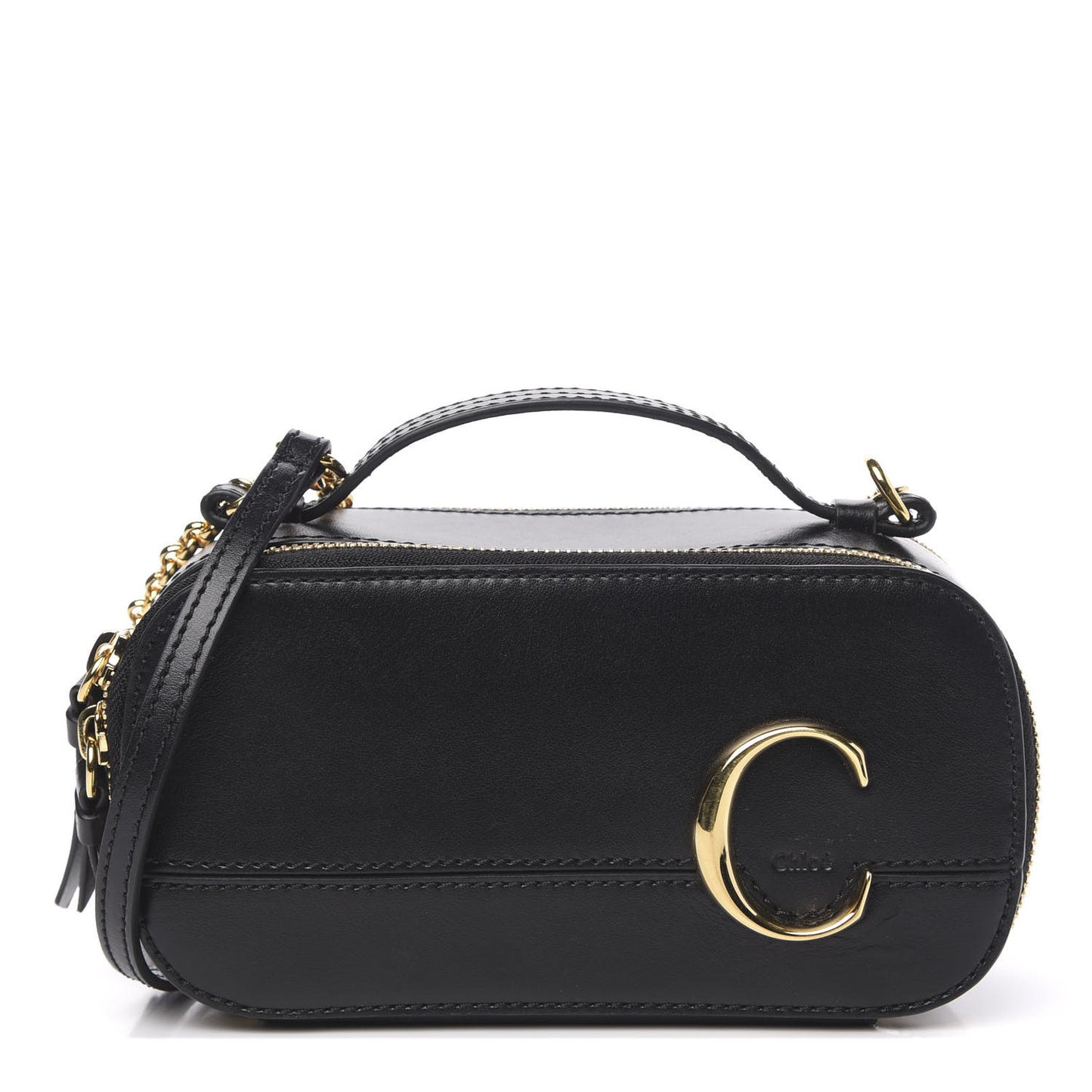 Calfskin Mini C Vanity Bag Black