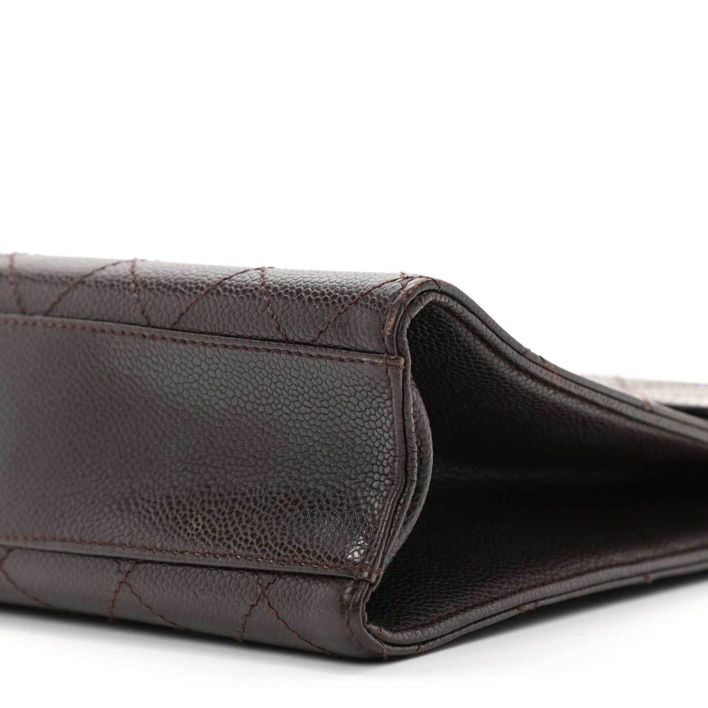Caviar Quilted Small Kelly Flap Brown