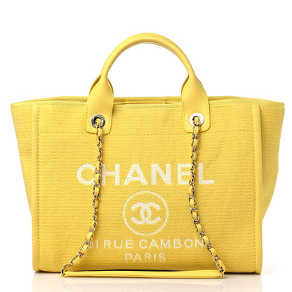Chanel Mixed Fibers Small Deauville Tote Yellow 3 of 13