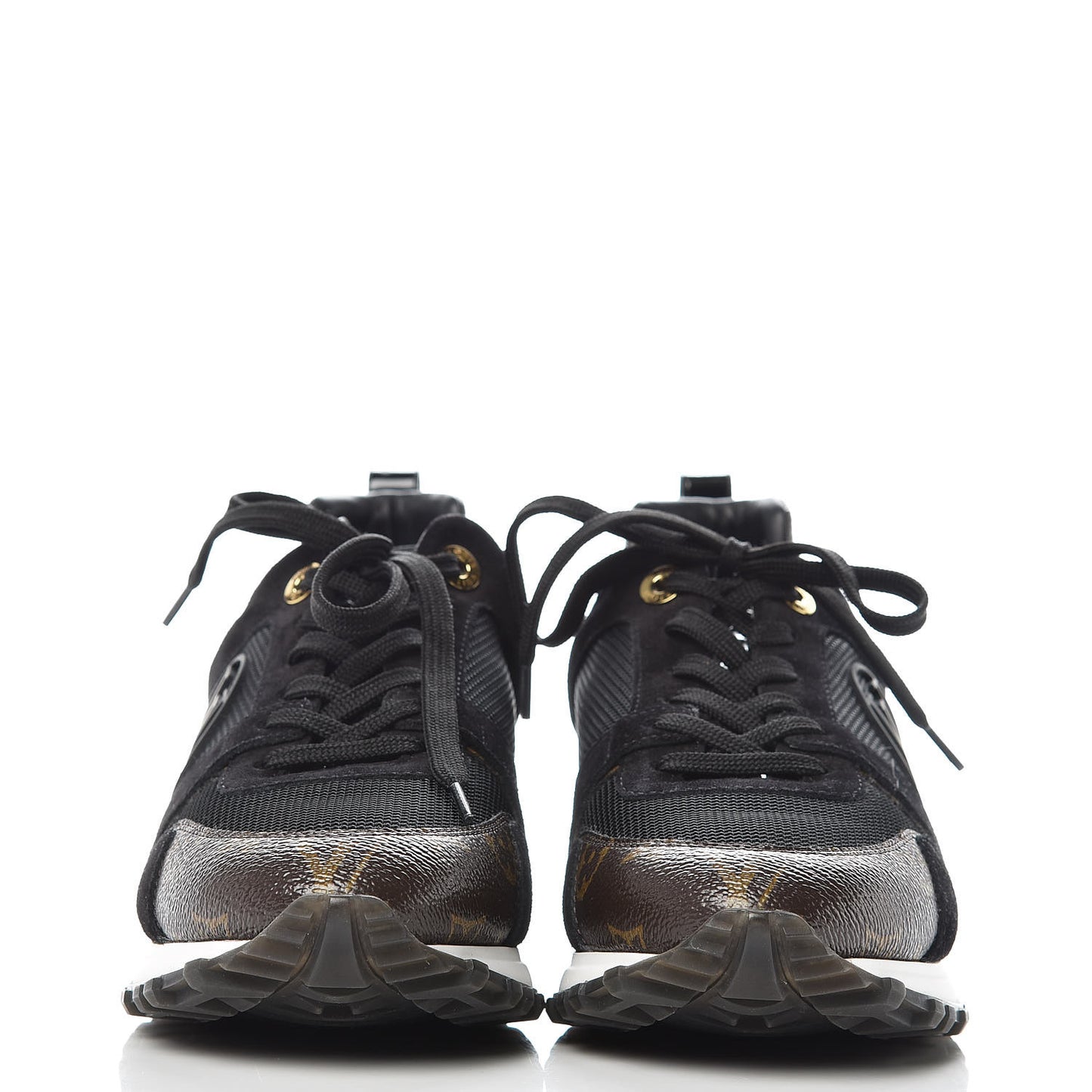 Suede Monogram Run Away Sneakers 37.5 Black