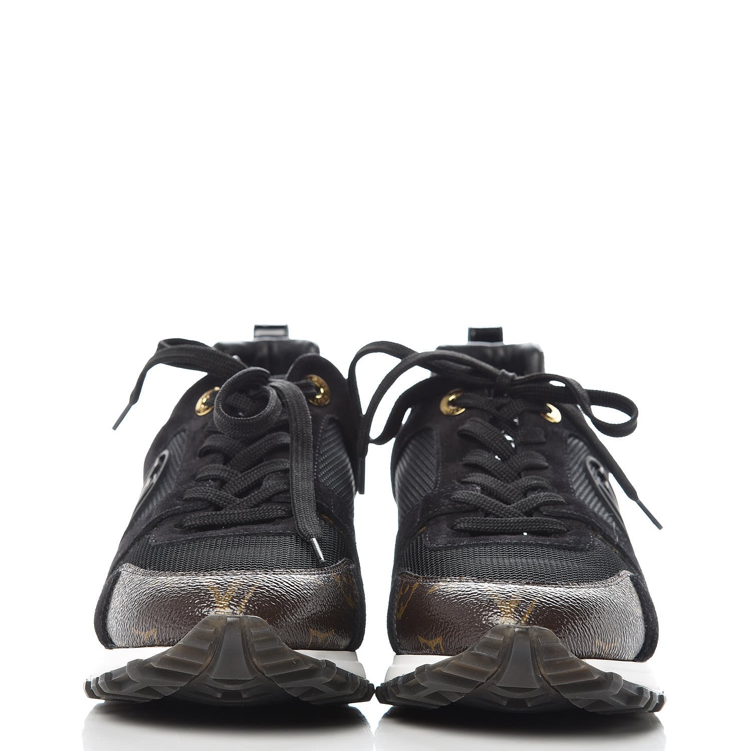 Louis Vuitton Suede Monogram Run Away Sneakers 37.5 Black 2 of 8
