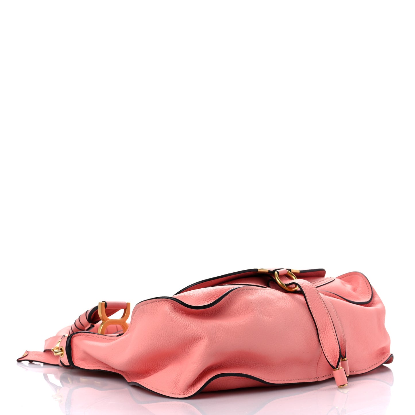Calfskin Small Marcie Satchel Coral Pop