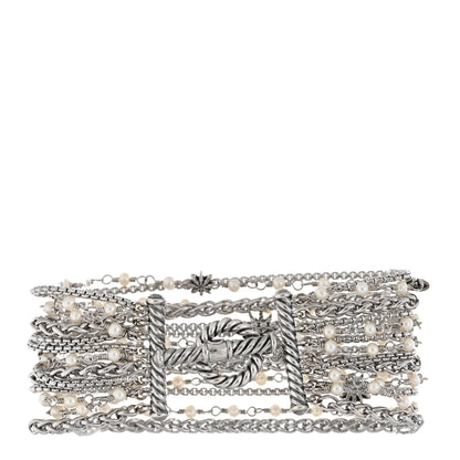 David Yurman Sterling Silver Pearl Starburst Multi-Row Bracelet 2 of 4