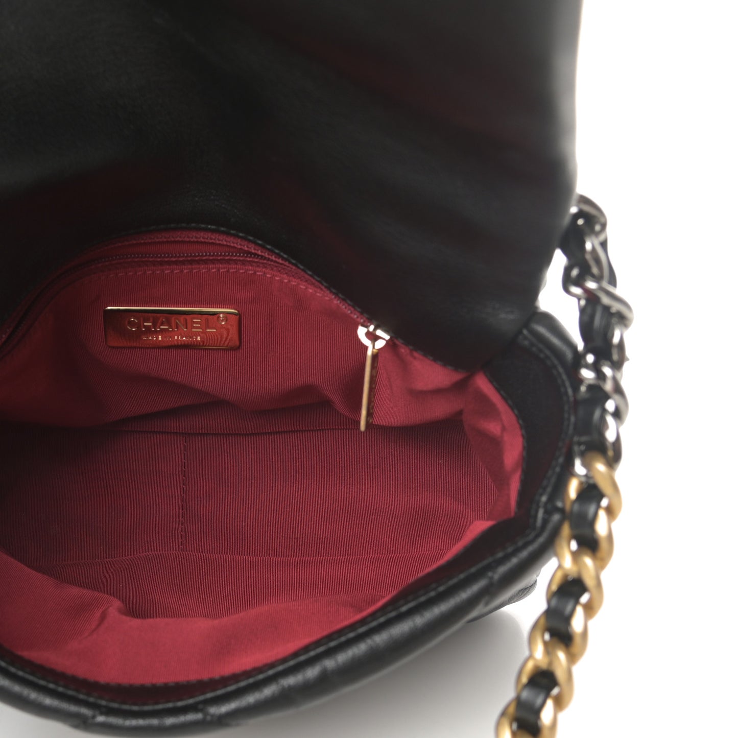Goatskin Quilted Medium Chanel 19 Flap Black