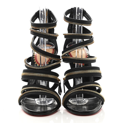Christian Louboutin Kid Unzip Booty 100 Sandals 39 Black Gold 2 of 8