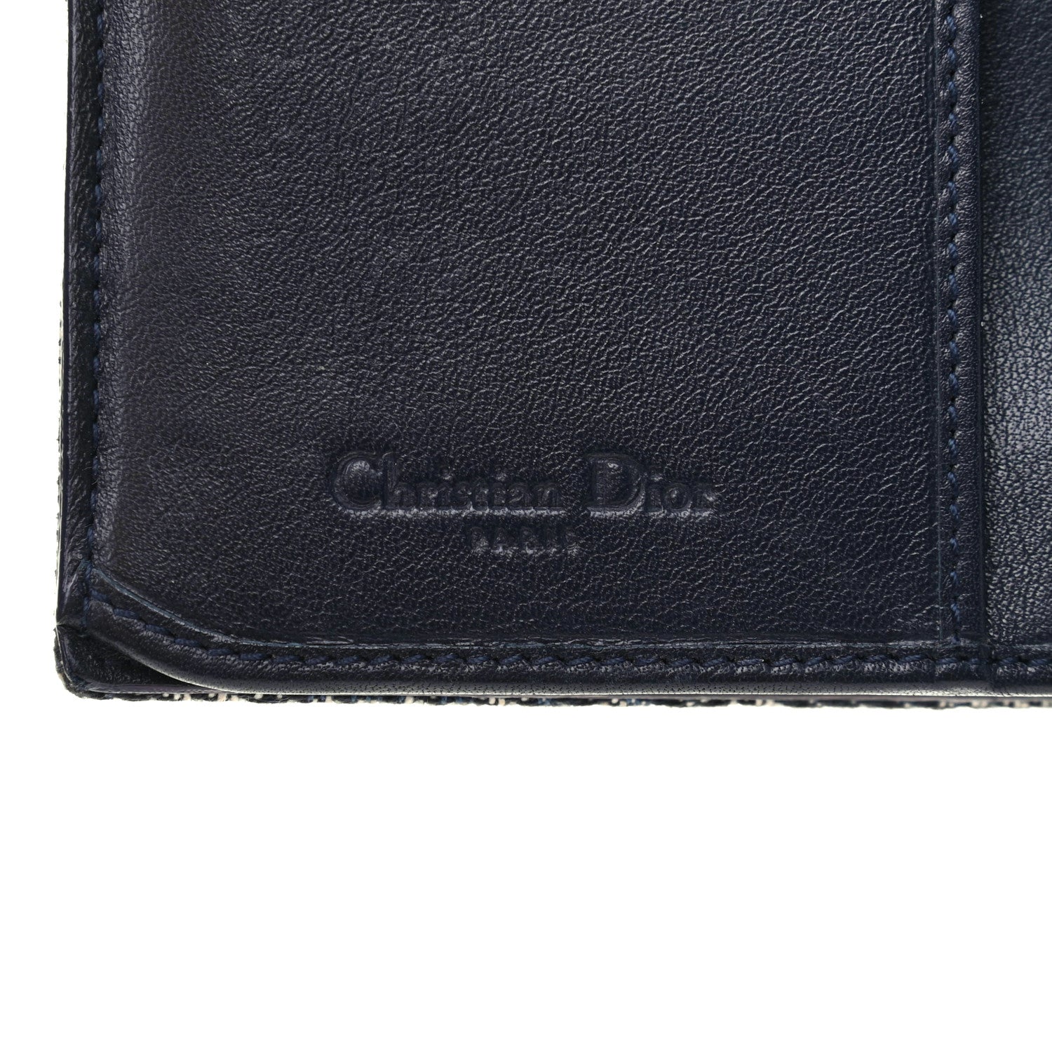 Christian Dior Monogram Calfskin D Continental Wallet Navy 6 of 7