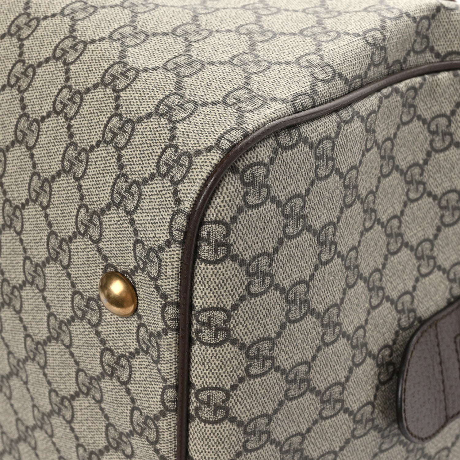 Gucci GG Supreme Monogram Textured Dollar Calfskin Web Medium Ophidia Carry-On Duffle Bag Beige Ebony New Acero 11 of 12