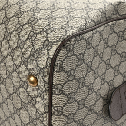 Gucci GG Supreme Monogram Textured Dollar Calfskin Web Medium Ophidia Carry-On Duffle Bag Beige Ebony New Acero 11 of 12