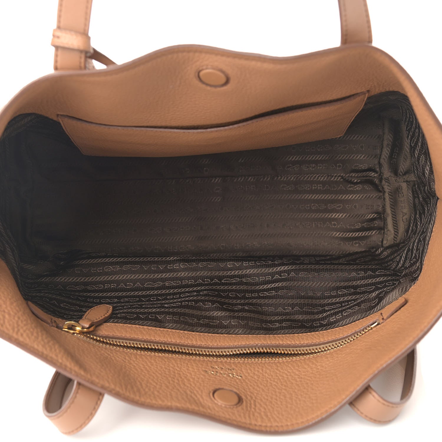 Prada Vitello Daino Pocket Shopping Tote Cammeo 5 of 12