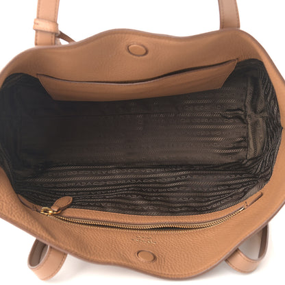 Prada Vitello Daino Pocket Shopping Tote Cammeo 5 of 12