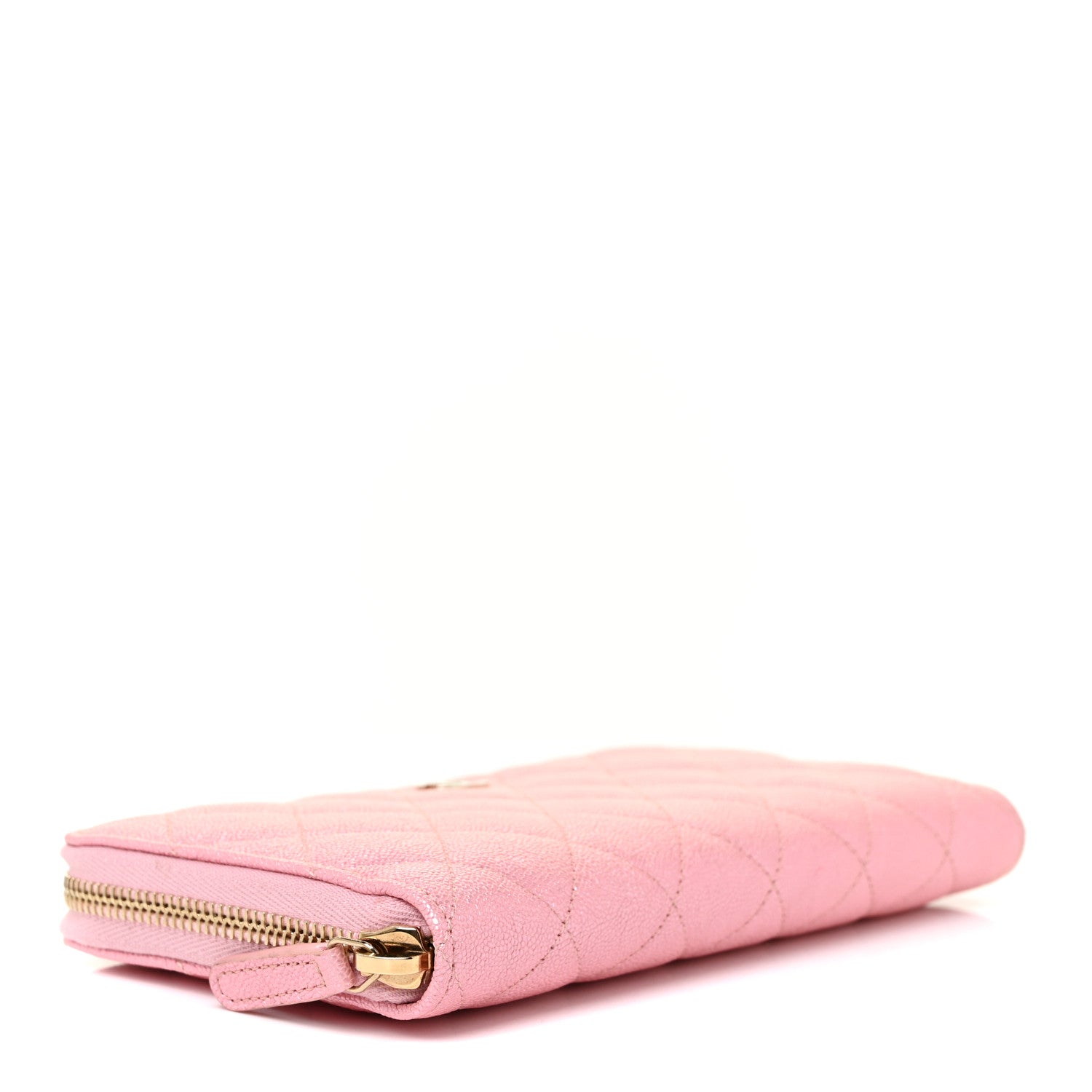 Chanel Iridescent Caviar Quilted Large Zip Around Wallet Pink 4 of 11