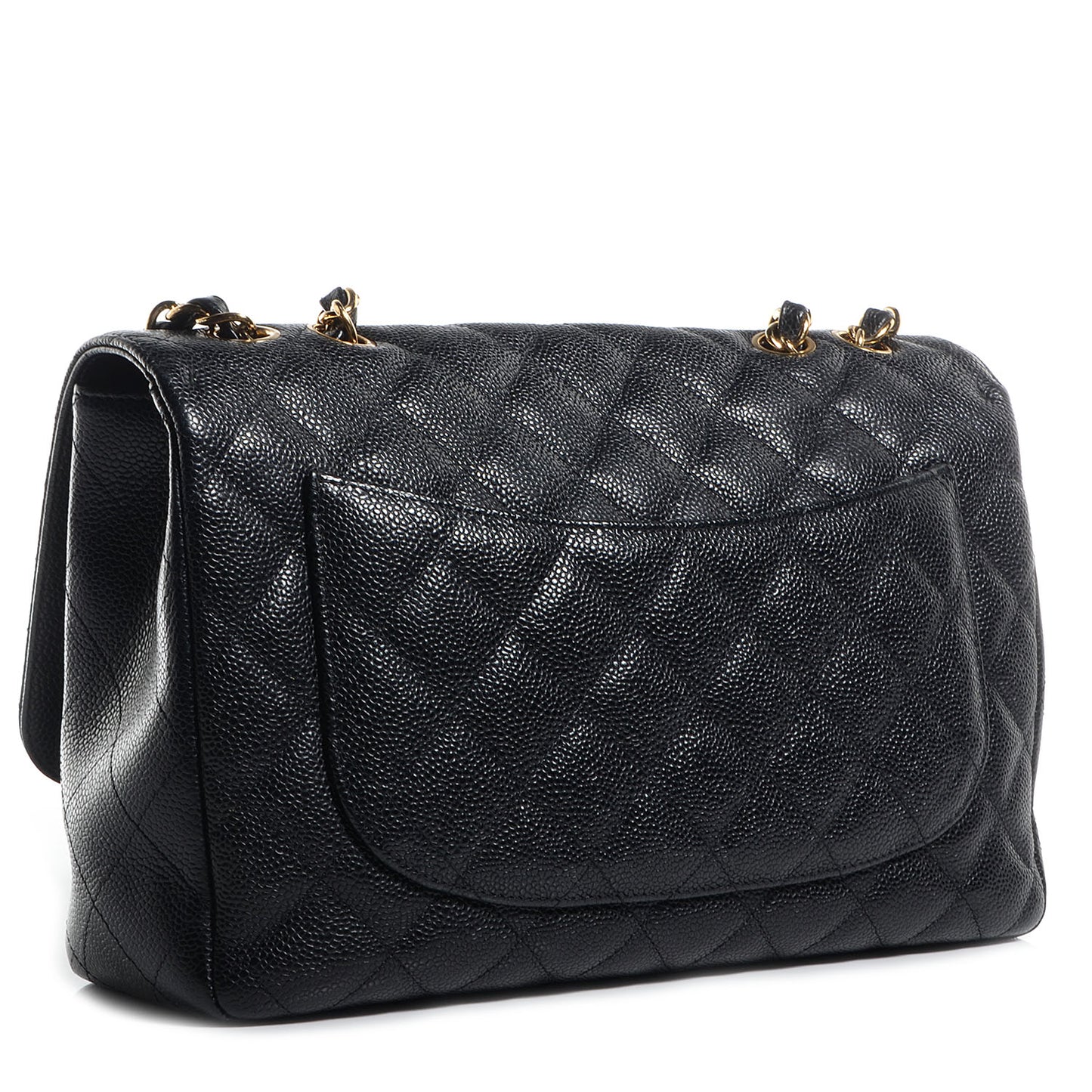 Caviar Jumbo Single Flap Black