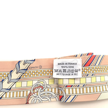 Hermes Silk Brides et Gris Twilly Rose Poudre Bleu Gris 3 of 4