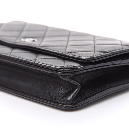 Chanel Lambskin Quilted Wallet On Chain WOC Black 10 of 12