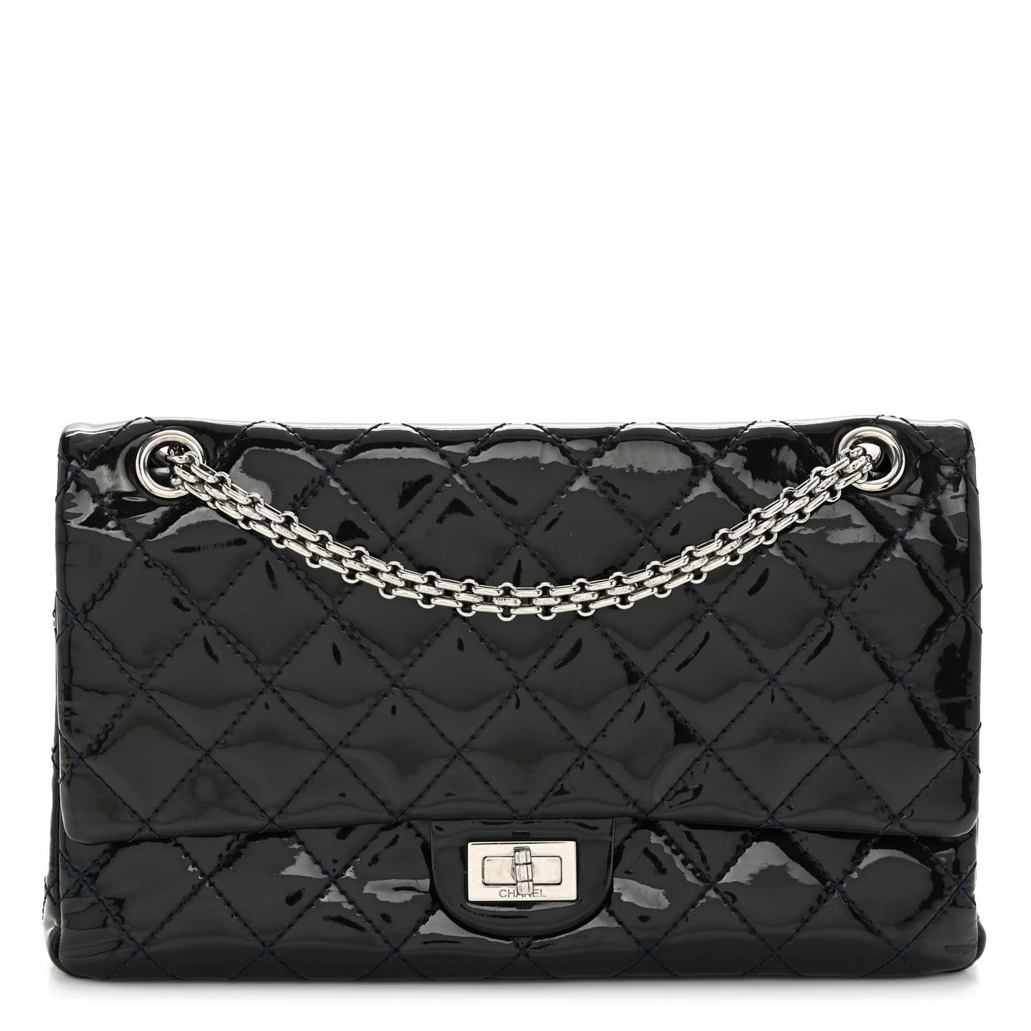 Patent Quilted 2.55 Reissue 226 Flap Navy