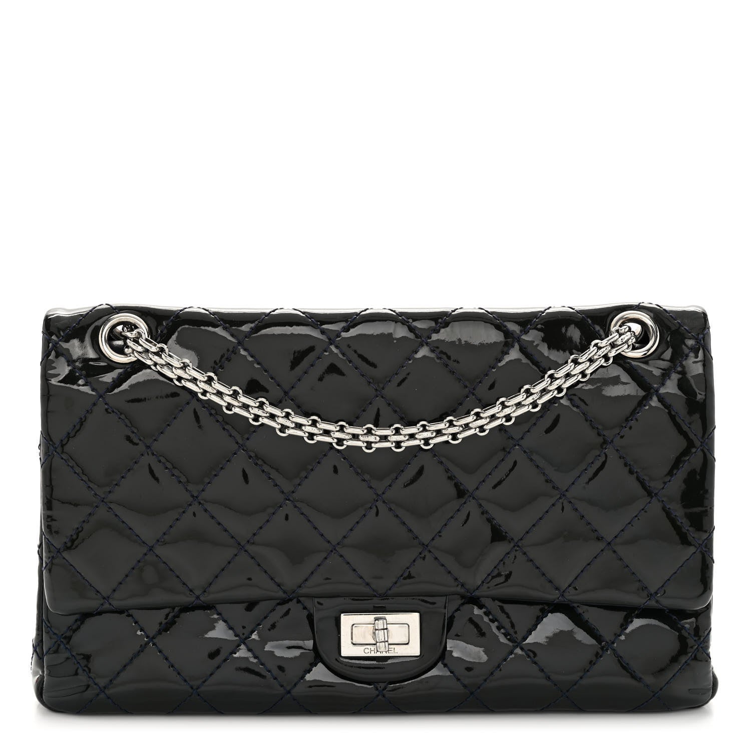 Chanel Patent Quilted 2.55 Reissue 226 Flap Navy 1 of 13