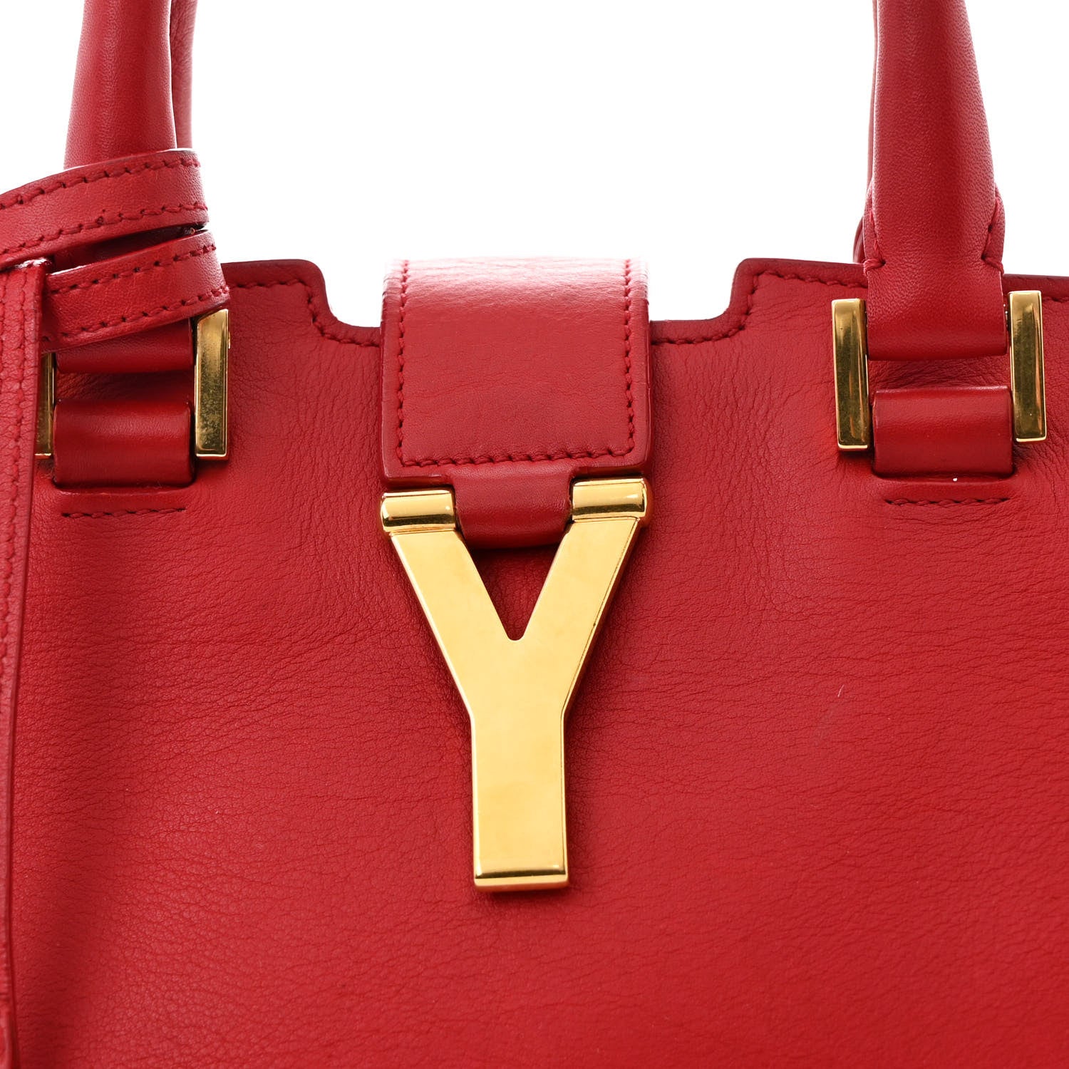 Saint Laurent Calfskin Small Classic Y Cabas Red 8 of 15