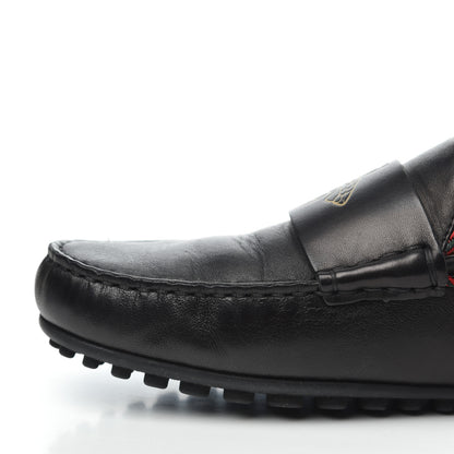 Gucci Nappa Mens Bee Driver Loafers 9.5 Black 11 of 17