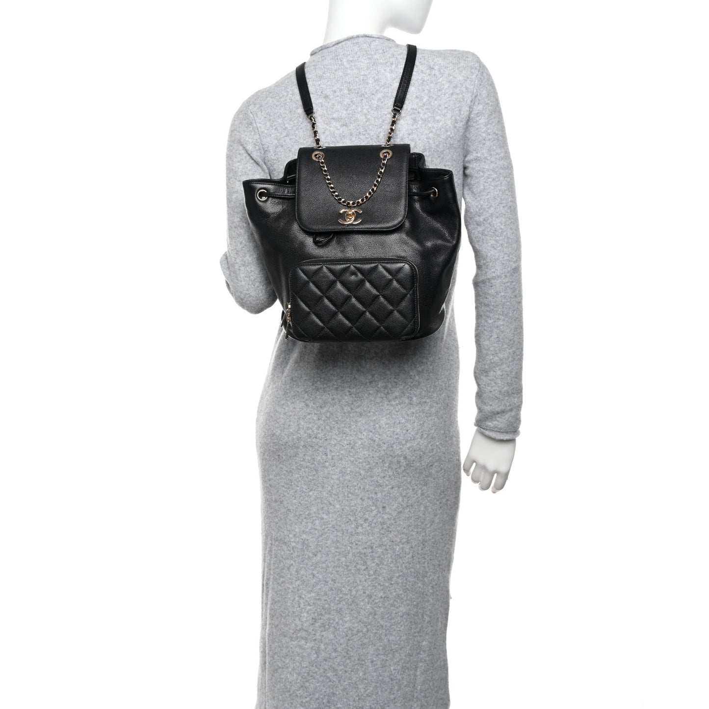 Caviar Quilted Business Affinity Backpack Black
