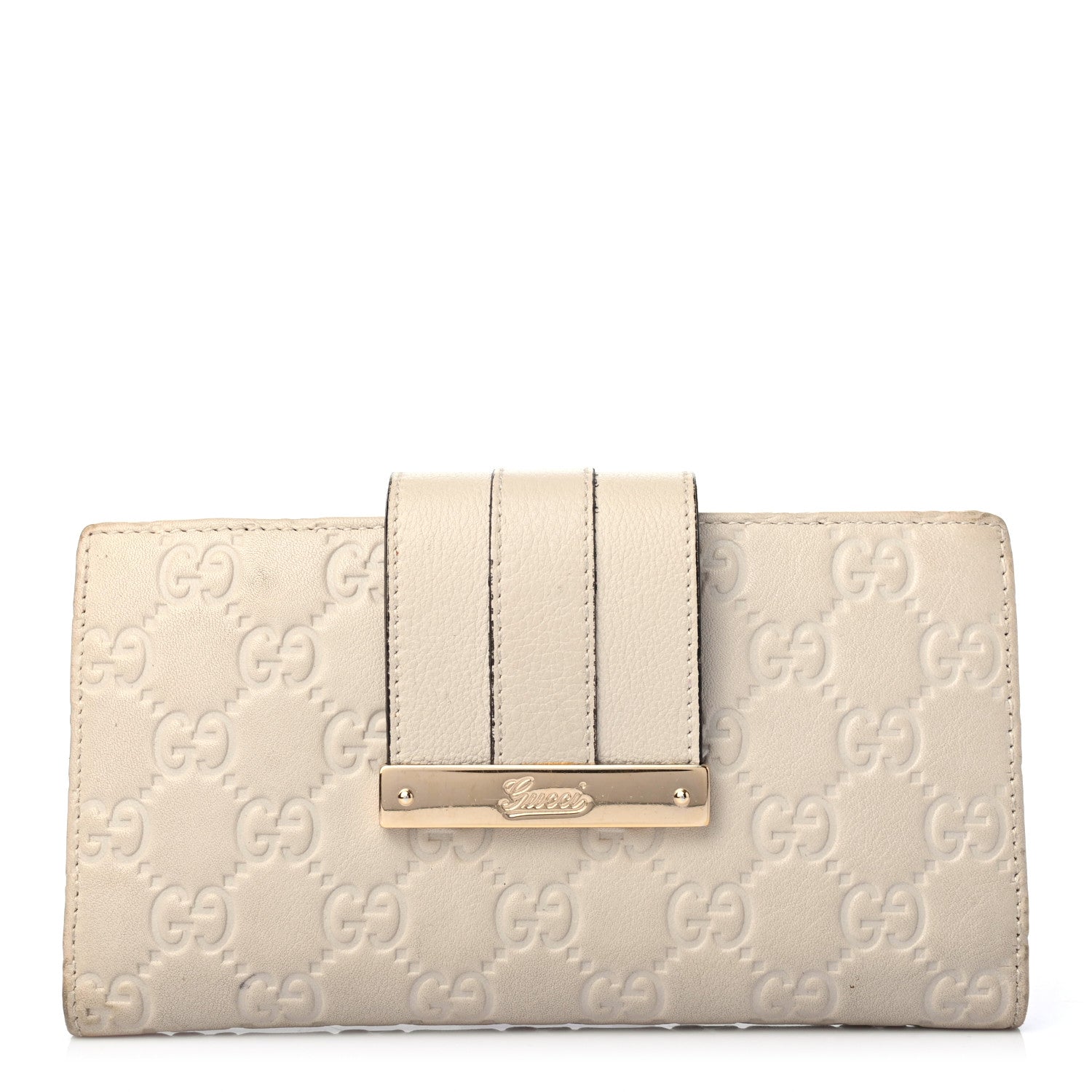 Gucci Guccissima Ladies Web Long Wallet Off White 1 of 4