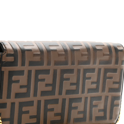 Fendi Vitello Soft F is Fendi Bi-Color FF 1974 Embossed Envelope Wallet on Chain Maya Black 9 of 9