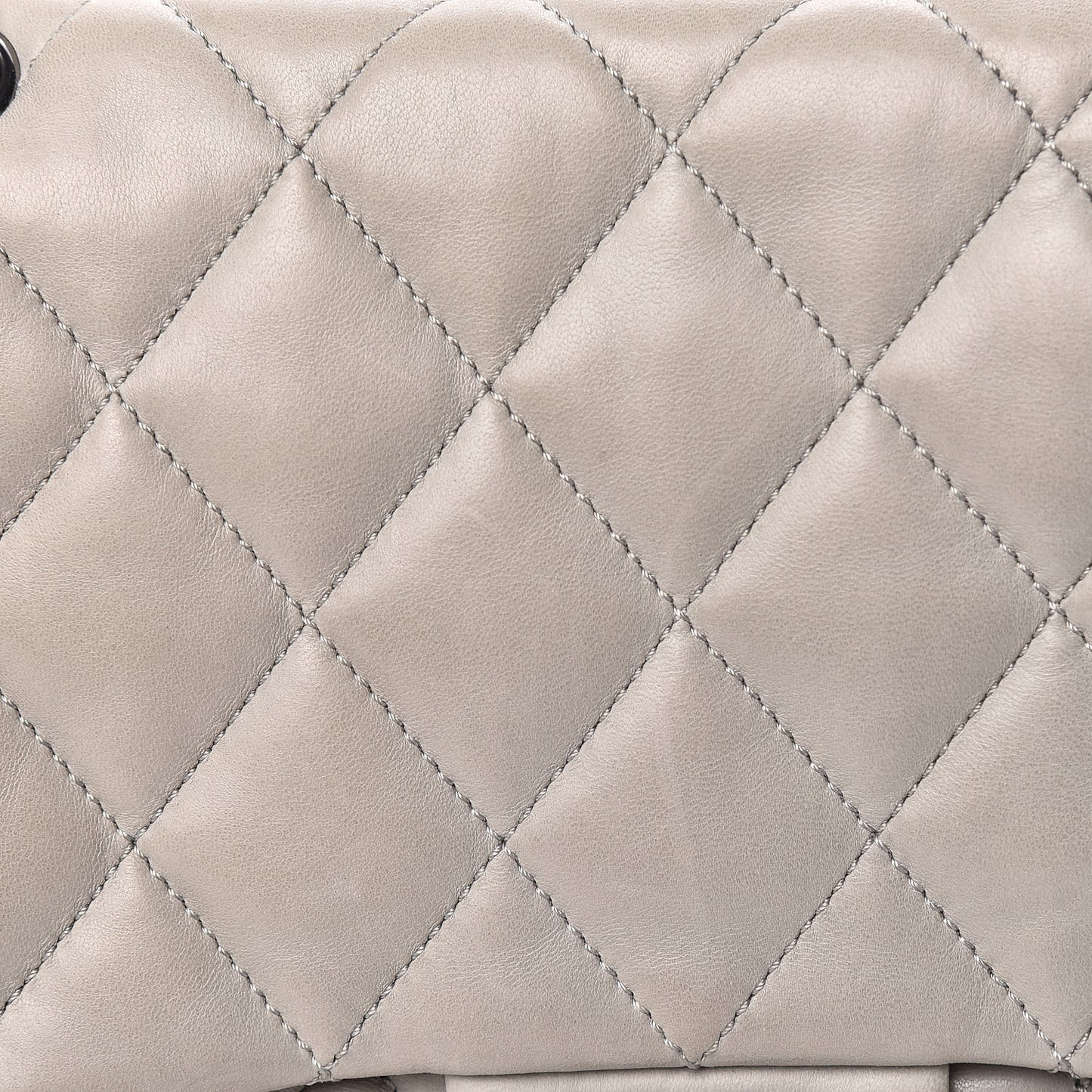 Lambskin Quilted 3 Accordion Flap Bag Grey
